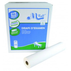 Draps d'examen M'Roll - Ouate - 150 formats 50 x35 cm - 12 rouleaux